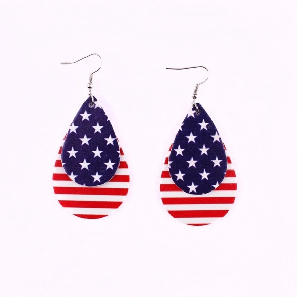 American Flag Earrings - Picture 3 of 3